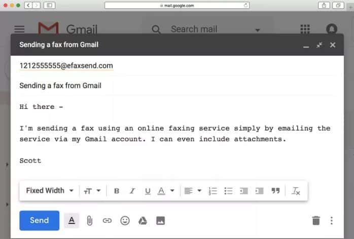 Enviar fax desde gmail