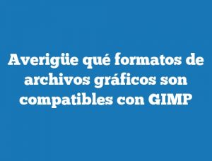 Averigüe qué formatos de archivos gráficos son compatibles con GIMP