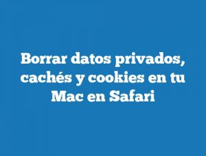 Borrar datos privados, cachés y cookies en tu Mac en Safari