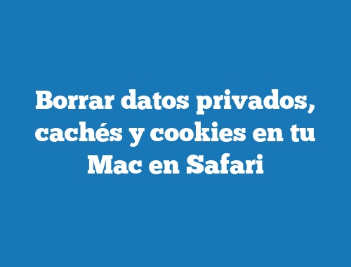 Borrar datos privados, cachés y cookies en tu Mac en Safari