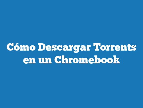 Cómo Descargar Torrents en un Chromebook