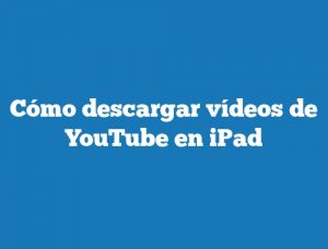 Cómo descargar vídeos de YouTube en iPad