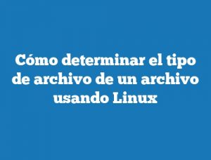 Cómo determinar el tipo de archivo de un archivo usando Linux