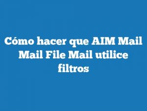 Cómo hacer que AIM Mail Mail File Mail utilice filtros