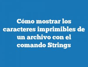 Cómo mostrar los caracteres imprimibles de un archivo con el comando Strings