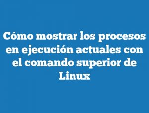 Cómo mostrar los procesos en ejecución actuales con el comando superior de Linux