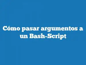 Cómo pasar argumentos a un Bash-Script