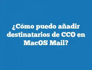 ¿Cómo puedo añadir destinatarios de CCO en MacOS Mail?