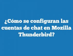 ¿Cómo se configuran las cuentas de chat en Mozilla Thunderbird?