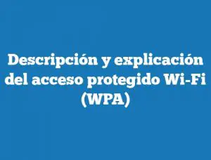 Descripción y explicación del acceso protegido Wi-Fi (WPA)