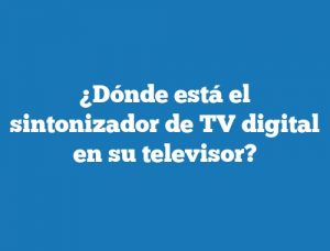 ¿Dónde está el sintonizador de TV digital en su televisor?