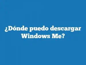 ¿Dónde puedo descargar Windows Me?