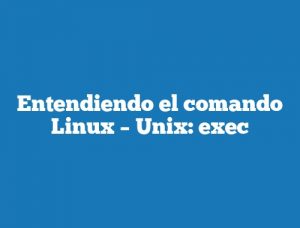 Entendiendo el comando Linux – Unix: exec