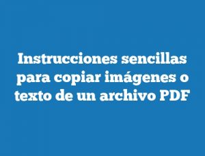 Instrucciones sencillas para copiar imágenes o texto de un archivo PDF