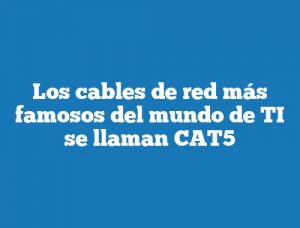 Los cables de red más famosos del mundo de TI se llaman CAT5