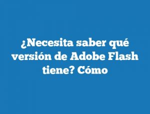 ¿Necesita saber qué versión de Adobe Flash tiene? Cómo