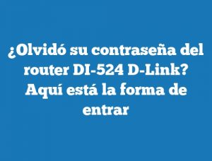 ¿Olvidó su contraseña del router DI-524 D-Link? Aquí está la forma de entrar