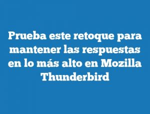 Prueba este retoque para mantener las respuestas en lo más alto en Mozilla Thunderbird