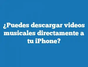 ¿Puedes descargar videos musicales directamente a tu iPhone?