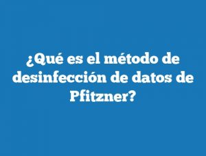 ¿Qué es el método de desinfección de datos de Pfitzner?