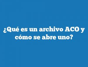 ¿Qué es un archivo ACO y cómo se abre uno?