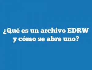 ¿Qué es un archivo EDRW y cómo se abre uno?