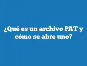 ¿Qué es un archivo PAT y cómo se abre uno?