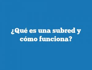 ¿Qué es una subred y cómo funciona?