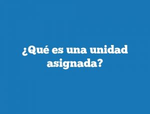 ¿Qué es una unidad asignada?