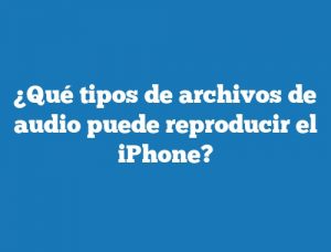 ¿Qué tipos de archivos de audio puede reproducir el iPhone?