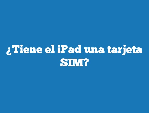 ¿Tiene el iPad una tarjeta SIM?