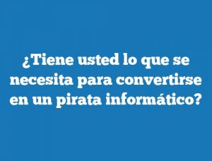 ¿Tiene usted lo que se necesita para convertirse en un pirata informático?