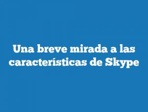 Una breve mirada a las características de Skype