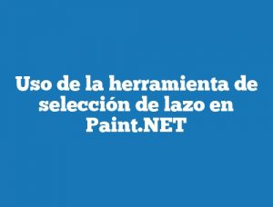 Uso de la herramienta de selección de lazo en Paint.NET