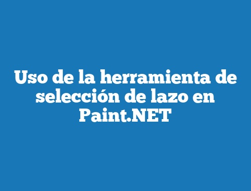 Uso de la herramienta de selección de lazo en Paint.NET