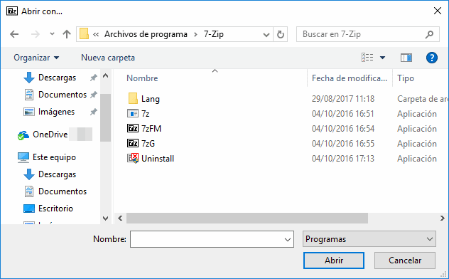 cómo crear un archivo TAR con 7-Zip en Windows 10